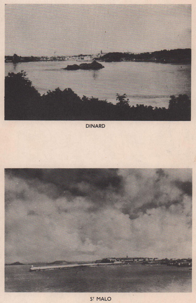 Dinard & St Malo, Ille-Et-Vilaine. Admiralty intelligence photo 1943 old print